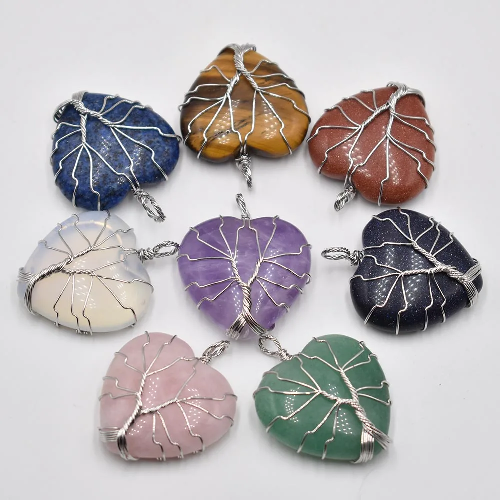 Wholesale 6pcs/lot good quality white Color Wire Wrap handmade tree of life heart shape natural stone mixed pendants free
Wholesale 6pcs/lot good quality white Color Wire Wrap handmade tree of life heart shape natural stone mixed pendants free