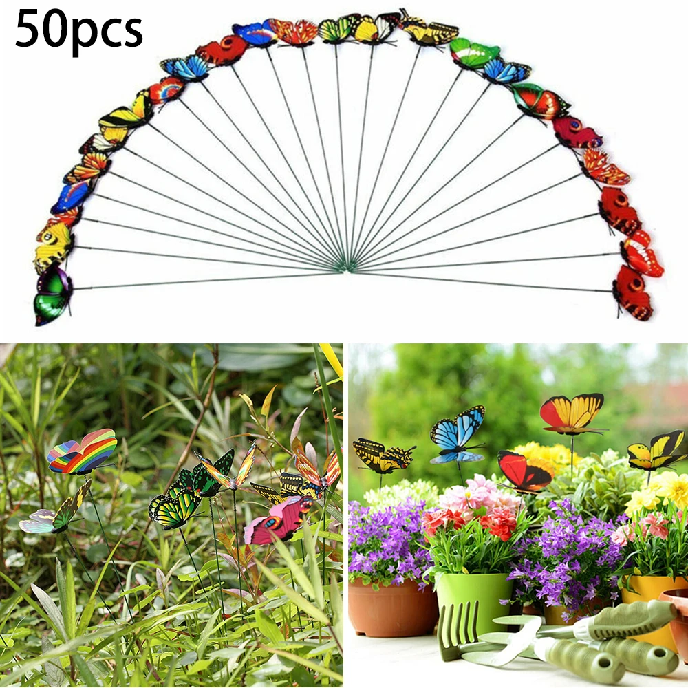 50Pcs 25x4cm Mini Butterfly Stakes Colorful Garden Butterflies For Outdoor Yard Planter Flower Pot Yard Art Garden Decoration
50Pcs 25x4cm Mini Butterfly Stakes Colorful Garden Butterflies For Outdoor Yard Planter Flower Pot Yard Art Garden Decoration