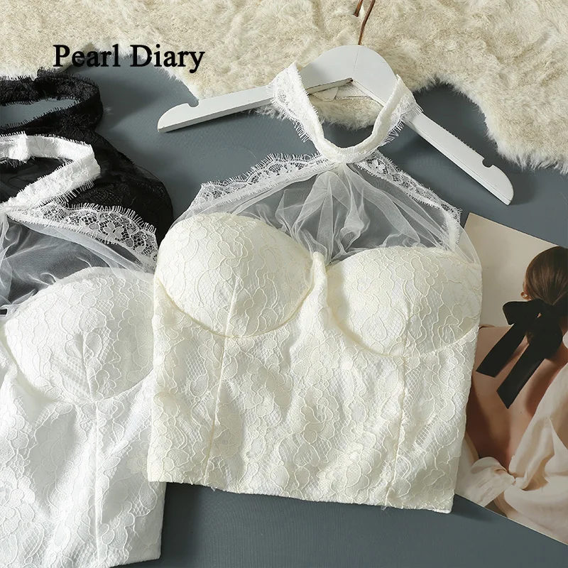 Pearl Diary Summer French Style Halter Neck Lace Tops Spring Summer Floral Lace Sleeveless Sexy Top Back Smocking Slim Fit Tops
Pearl Diary Summer French Style Halter Neck Lace Tops Spring Summer Floral Lace Sleeveless Sexy Top Back Smocking Slim Fit Tops