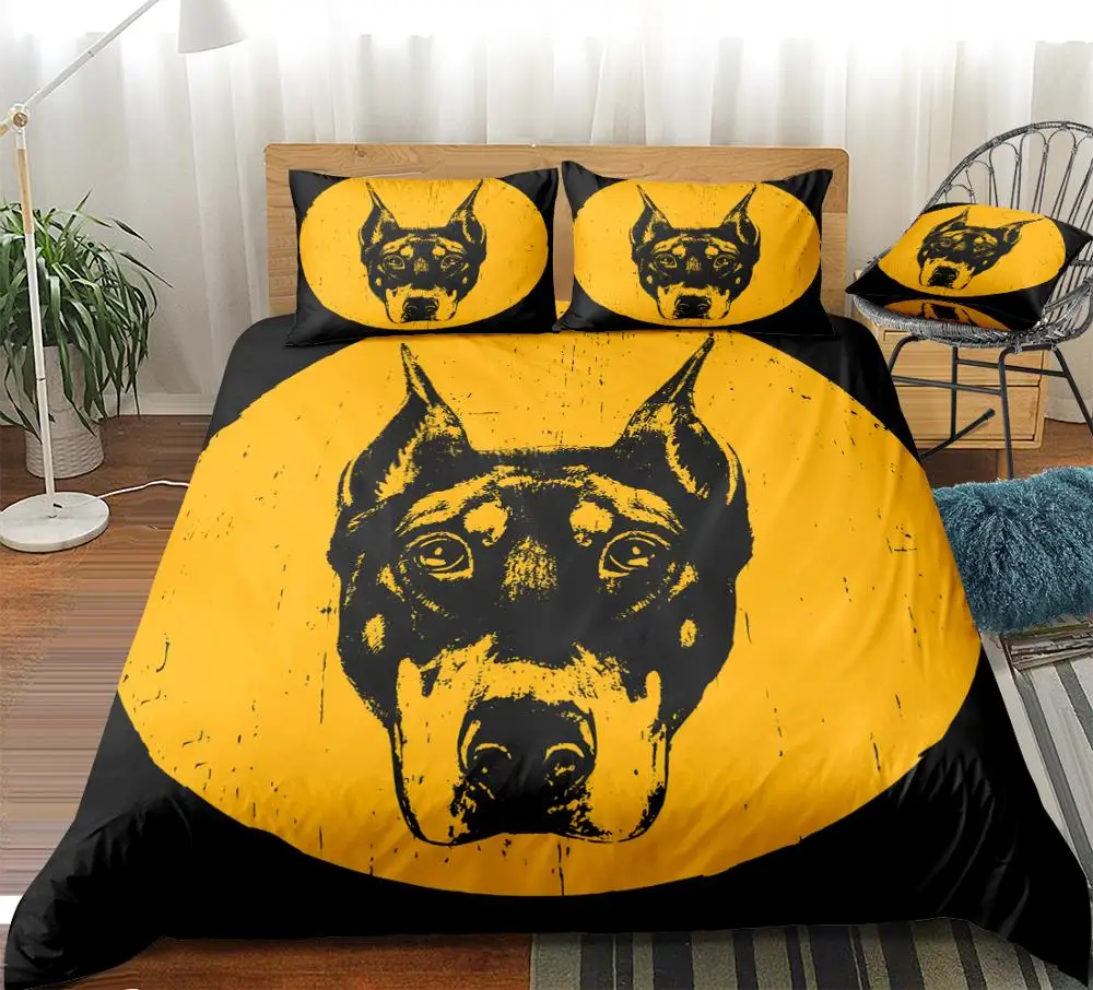 Комплект постельного белья Doberman из 3 предметов, Комплект постельного белья с рисунком животного, желтый домашний текстиль, черный цвет, для мальчиков и девочек, королева, Прямая поставка
Комплект постельного белья Doberman из 3 предметов, Комплект постельного белья с рисунком животного, желтый домашний текстиль, черный цвет, для мальчиков и девочек, королева, Прямая поставка