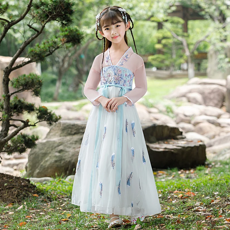 H2509 Girls' Hanfu Dresses Chinese Fairy Children Ancient Tang Dress Summer Baby China Traditional Dance Performance Costumes
H2509 Girls' Hanfu Dresses Chinese Fairy Children Ancient Tang Dress Summer Baby China Traditional Dance Performance Costumes
