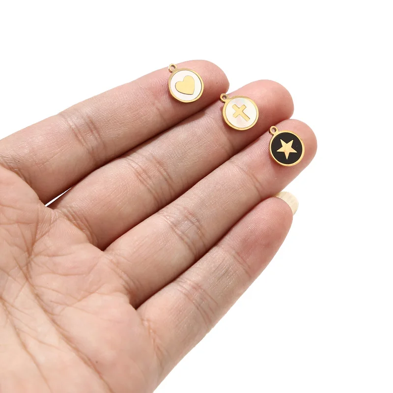 3pcs Stainless Steel 12*10mm Charms Gold Cross Star Heart Beads Connectors for DIY Necklaces Bracelets Jewelry Supplies
3pcs Stainless Steel 12*10mm Charms Gold Cross Star Heart Beads Connectors for DIY Necklaces Bracelets Jewelry Supplies