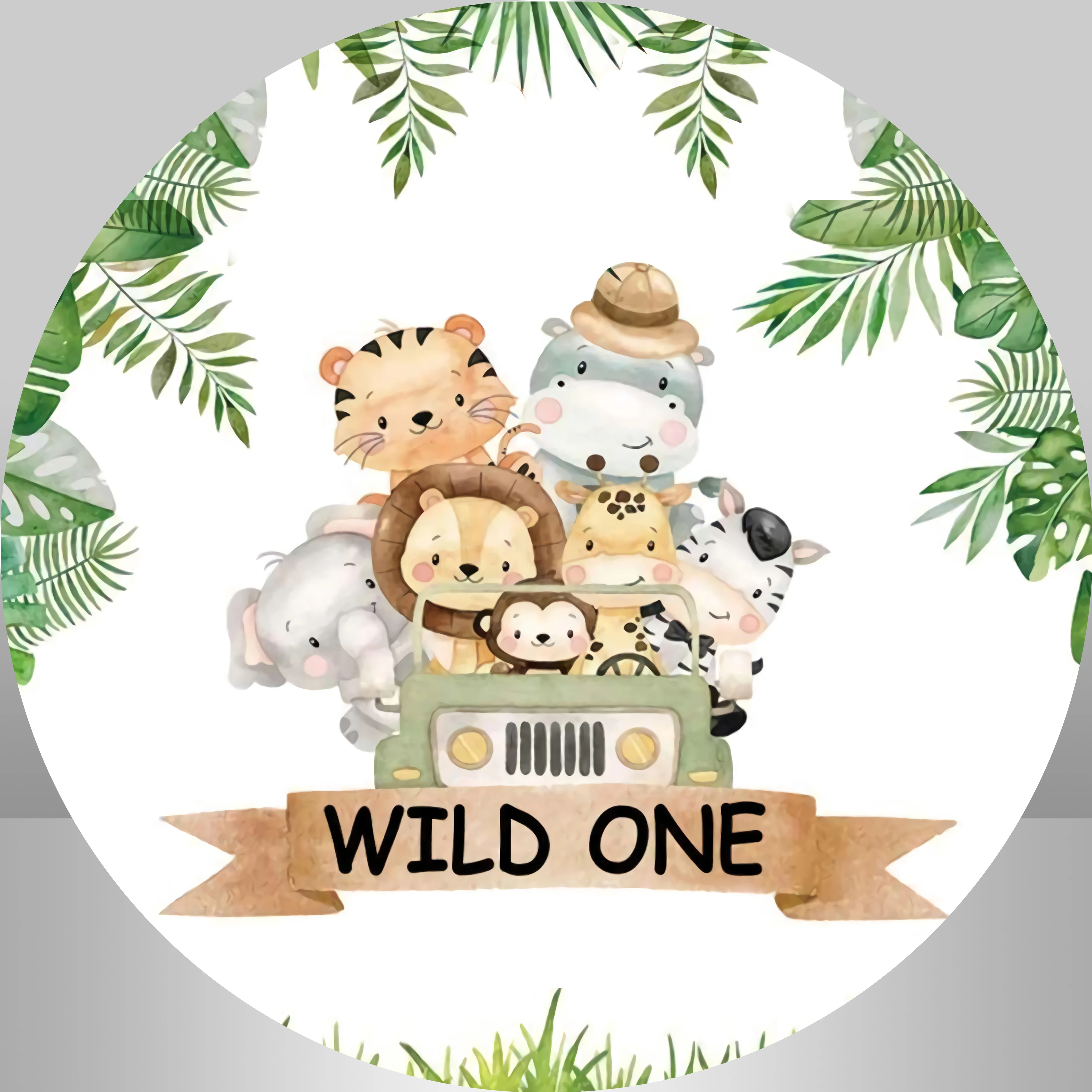Safari Party Wild One Round Backdrop Cover Green Leaves Car Baby Shower Boy Birthday Party Decoration Circle Background Elastic
Safari Party Wild One Round Backdrop Cover Green Leaves Car Baby Shower Boy Birthday Party Decoration Circle Background Elastic