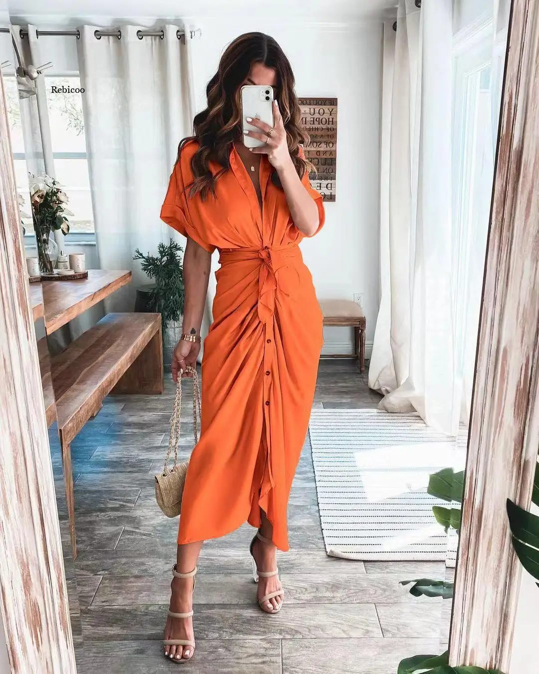 Women Dress Short Sleeve Shirt Dress with Wrap Belt Long Dresses for Women Casual Button Solid Sundress Summer New
Women Dress Short Sleeve Shirt Dress with Wrap Belt Long Dresses for Women Casual Button Solid Sundress Summer New