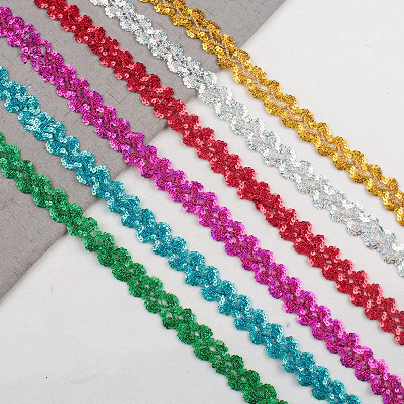 14Yard Laser Sequin Embroidery African Lace Ribbon Trim Fabric Sewing Dress Clothes Curtain Accessories 2CM Wide Gold Diy
14Yard Laser Sequin Embroidery African Lace Ribbon Trim Fabric Sewing Dress Clothes Curtain Accessories 2CM Wide Gold Diy