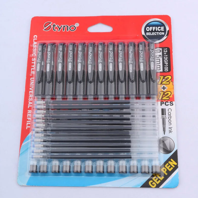 10pc black pen + 10pc black refills office school new plastic standard gel ink pen
10pc black pen + 10pc black refills office school new plastic standard gel ink pen