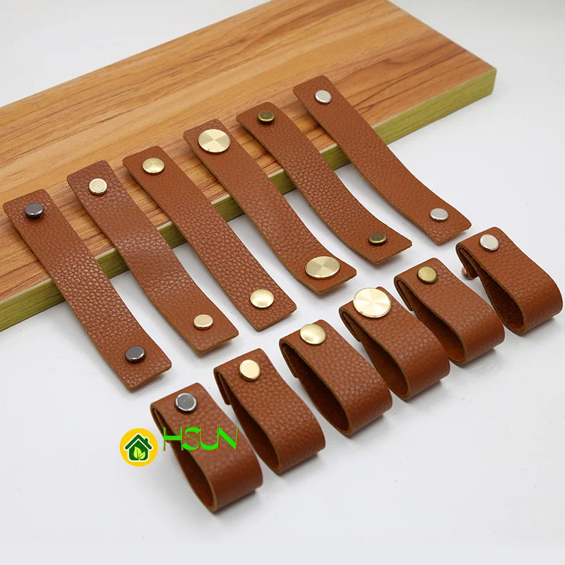 2 pcs Brown leather handle simple European Cabinet Door Drawer pure copper head leather handle brass case handle single hole
2 pcs Brown leather handle simple European Cabinet Door Drawer pure copper head leather handle brass case handle single hole