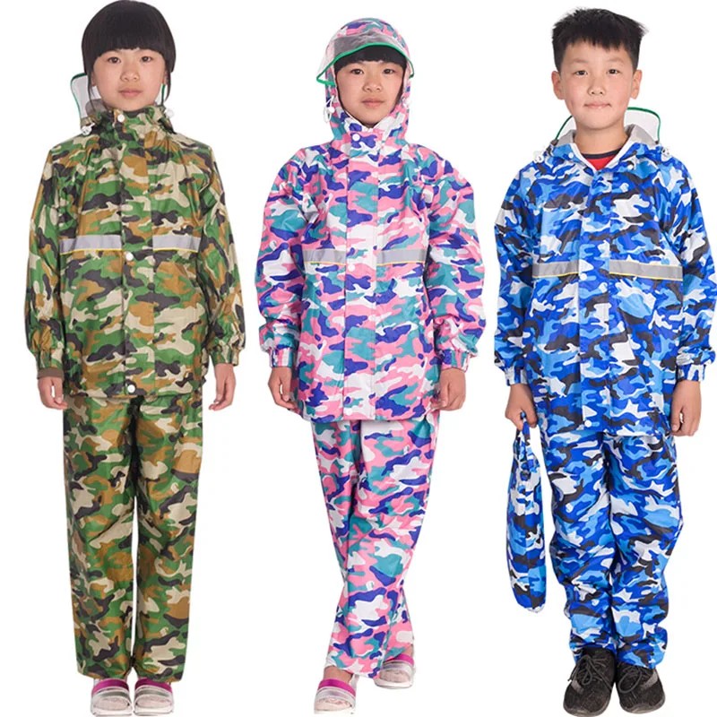 Safety Reflective Raincoat Camouflage Hooded and Rain Pants Children Waterproof Rain Coat Girls Double-Layer Hooded Rain Jacket
Safety Reflective Raincoat Camouflage Hooded and Rain Pants Children Waterproof Rain Coat Girls Double-Layer Hooded Rain Jacket