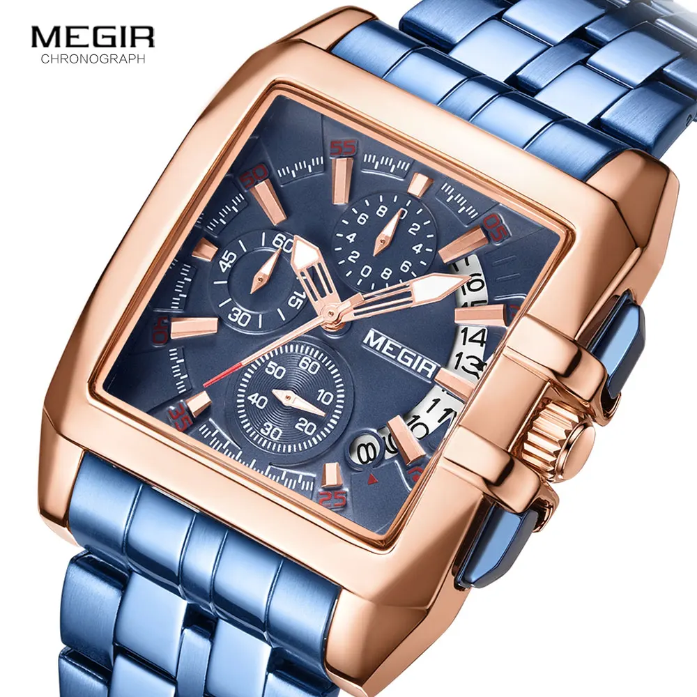 Relogios Masculino MEGIR Watch Men Quartz Chronograph Wristwatch Stainless Steel 2020 Luxury Military Watches Man Dropshipping
Relogios Masculino MEGIR Watch Men Quartz Chronograph Wristwatch Stainless Steel 2020 Luxury Military Watches Man Dropshipping