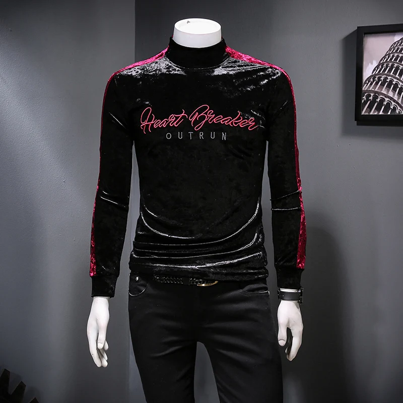 Luxury Turtleneck Embroidery Club Outfit Velvet Vintage Men Slim Fit Long Sleeve T Shirt Homme
Luxury Turtleneck Embroidery Club Outfit Velvet Vintage Men Slim Fit Long Sleeve T Shirt Homme
