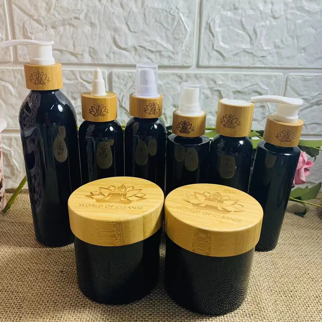 Cosmetic CBD Cream Jar With Bamboo Wood Lid Black Brown Green Plastic Container Skin Care Packaging Bottle Custom Logo Bottles
Cosmetic CBD Cream Jar With Bamboo Wood Lid Black Brown Green Plastic Container Skin Care Packaging Bottle Custom Logo Bottles