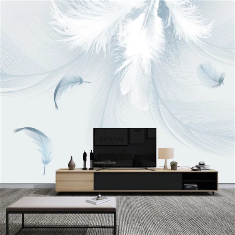 Custom Mural Wallpaper Modern Minimalist White Feather Background Wall Painting
Custom Mural Wallpaper Modern Minimalist White Feather Background Wall Painting