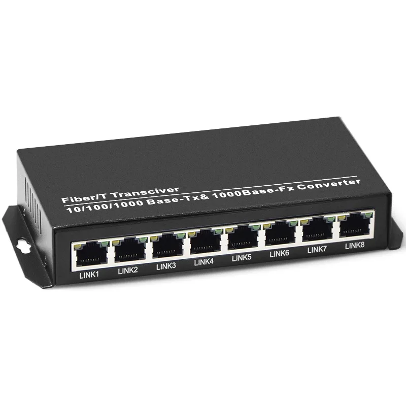 2 Fiber port 8 Gigabit RJ45 ports Fiber Optical Transceiver 8-port Switch SC Port Optical Fiber Media Converter
2 Fiber port 8 Gigabit RJ45 ports Fiber Optical Transceiver 8-port Switch SC Port Optical Fiber Media Converter