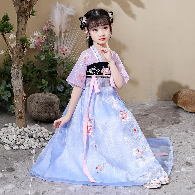 Ancient Traditional Chinese Girls Elegant Hanfu Dress Fairy Embroidery Stage Flok Dance Costume Retro Tang Dynasty Hanfu
Ancient Traditional Chinese Girls Elegant Hanfu Dress Fairy Embroidery Stage Flok Dance Costume Retro Tang Dynasty Hanfu