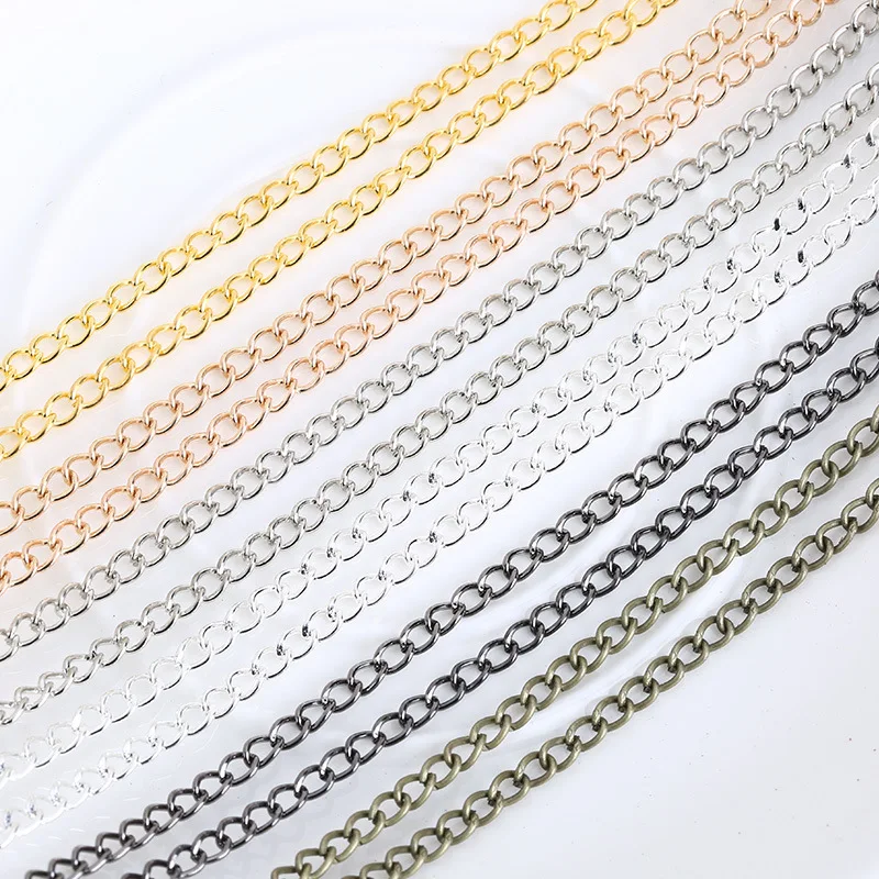 5Meter 4x2.8mm 0.5mm Iron Metal Chain Gold/Silver/Bronze Color for Jewelry Making DIY Handmade Supplies Findings
5Meter 4x2.8mm 0.5mm Iron Metal Chain Gold/Silver/Bronze Color for Jewelry Making DIY Handmade Supplies Findings