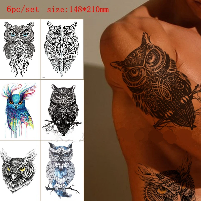6pc/Lot Owl Temporary Tattoo Stickers Men Women Big Pattern Half Arm Animal Fake Tattoo Waterproof Combination Tattoo Stickers
6pc/Lot Owl Temporary Tattoo Stickers Men Women Big Pattern Half Arm Animal Fake Tattoo Waterproof Combination Tattoo Stickers