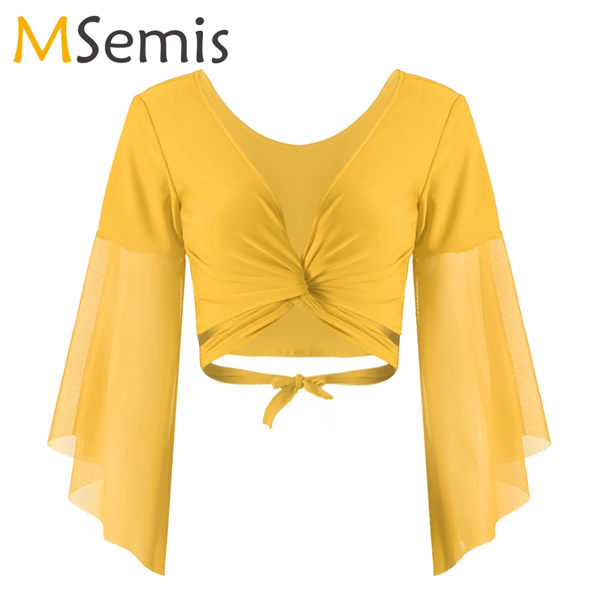 Women Lace-up Belly Dance Tops 3/4 Tulle Flared Sleeves Shawl Crop Tops Dancewear Stage Show Costume Indian Dancing Clothes
Women Lace-up Belly Dance Tops 3/4 Tulle Flared Sleeves Shawl Crop Tops Dancewear Stage Show Costume Indian Dancing Clothes