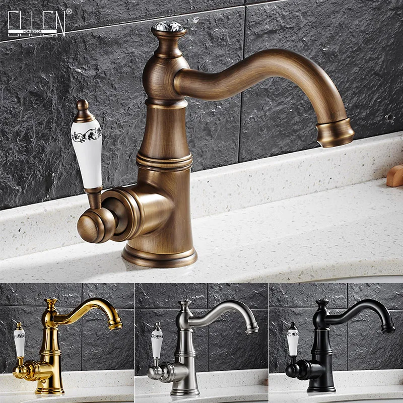 Hot Cold Bathroom Faucet Basin Sink Antique Bronze Water Mixer Tap Deck Mounted Single Handle Single Hole Faucets ELF1112
Hot Cold Bathroom Faucet Basin Sink Antique Bronze Water Mixer Tap Deck Mounted Single Handle Single Hole Faucets ELF1112