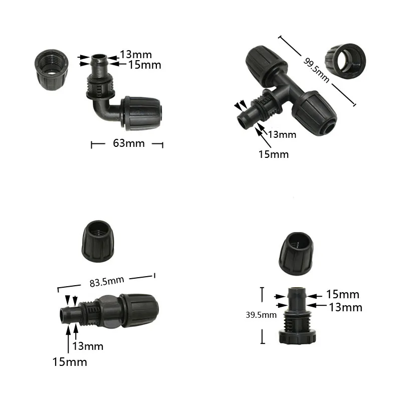 1/2" 16mm PE Hose To 1/4" 6mm Reducing Barb Connecters Tee Elbow End Plug Water Splitter Garden Irrigation Fittings
1/2" 16mm PE Hose To 1/4" 6mm Reducing Barb Connecters Tee Elbow End Plug Water Splitter Garden Irrigation Fittings