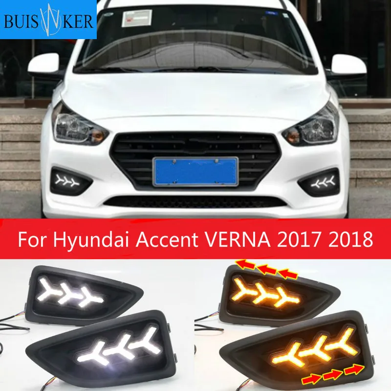 2Pcs LED DRL Daytime Running Lights for Hyundai Accent VERNA 2017 2018 Fog Lamp Day Light with Turn Signal Function
2Pcs LED DRL Daytime Running Lights for Hyundai Accent VERNA 2017 2018 Fog Lamp Day Light with Turn Signal Function