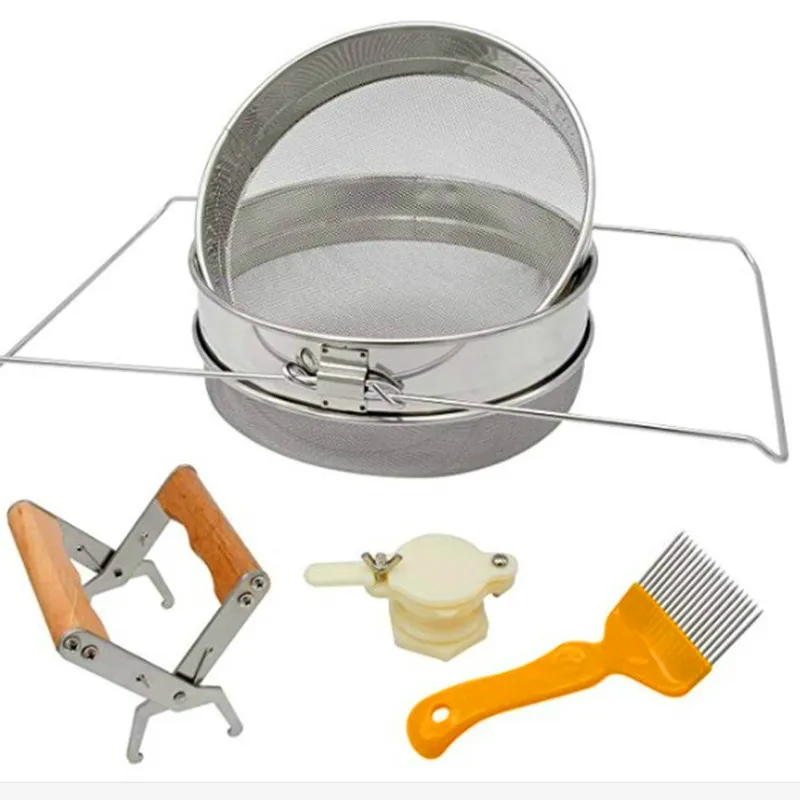 Wooden Handle Nest Frame Clip Honey Mouth Stainless Steel Double Filter Yellow Plastic 21-pin Honey Shovel Set Beekeeping Tools
Wooden Handle Nest Frame Clip Honey Mouth Stainless Steel Double Filter Yellow Plastic 21-pin Honey Shovel Set Beekeeping Tools