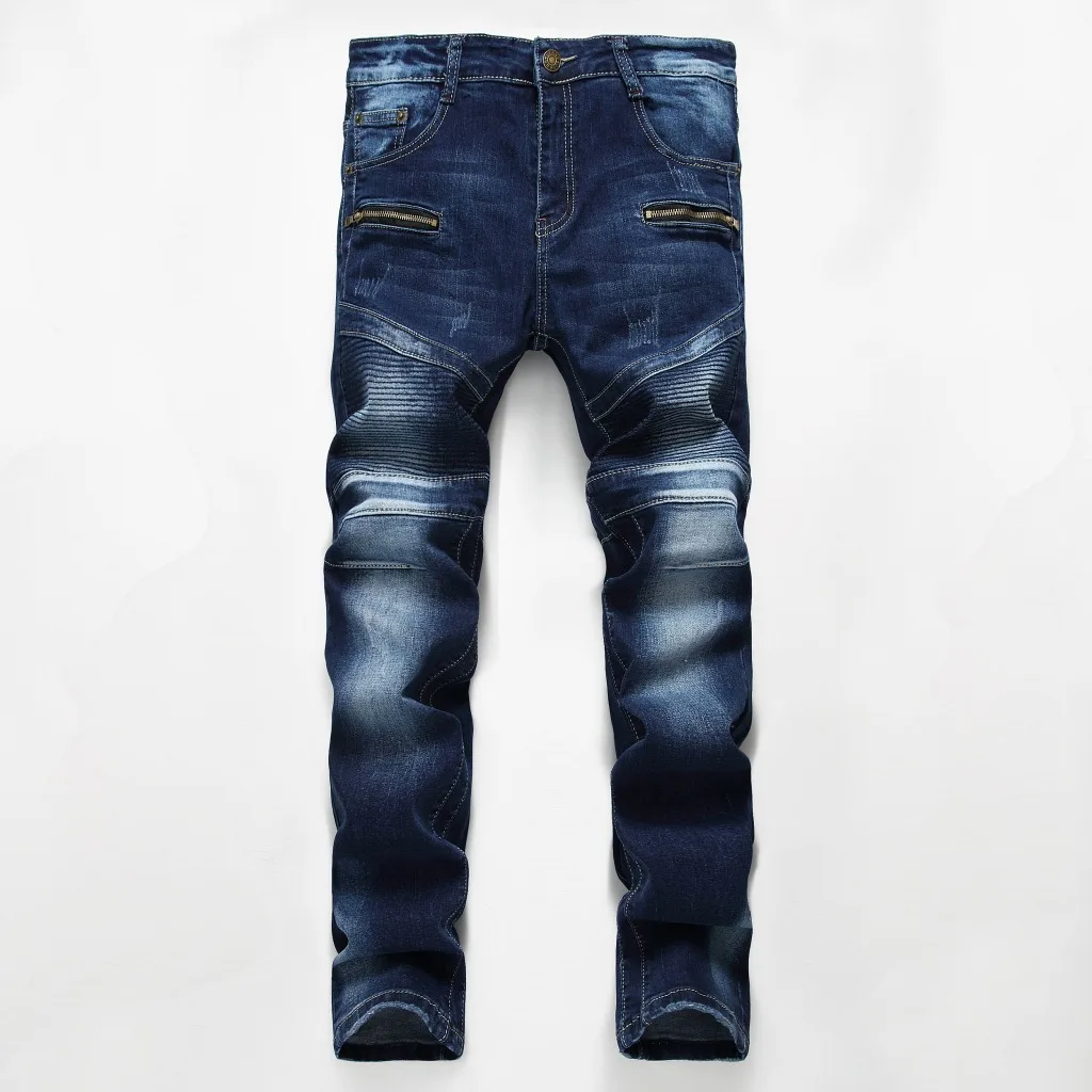 Jeans men's autumn and winter new men's wrinkled jeans small straight slim fit zipper pocket men's pants blue
Jeans men's autumn and winter new men's wrinkled jeans small straight slim fit zipper pocket men's pants blue