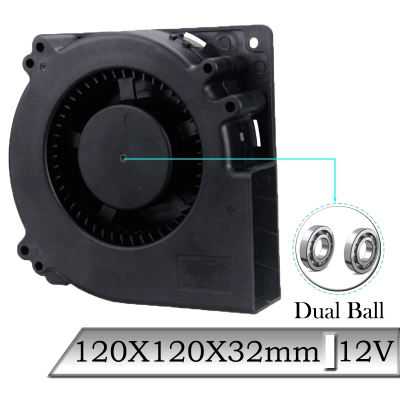 10 Pcs Black Gdstime DC 12V 12mm 120x120x32mm Dual Ball Industrial Portable Cooler Fan 120mmx32mm 12cm PC Blower Cooling fan
10 Pcs Black Gdstime DC 12V 12mm 120x120x32mm Dual Ball Industrial Portable Cooler Fan 120mmx32mm 12cm PC Blower Cooling fan