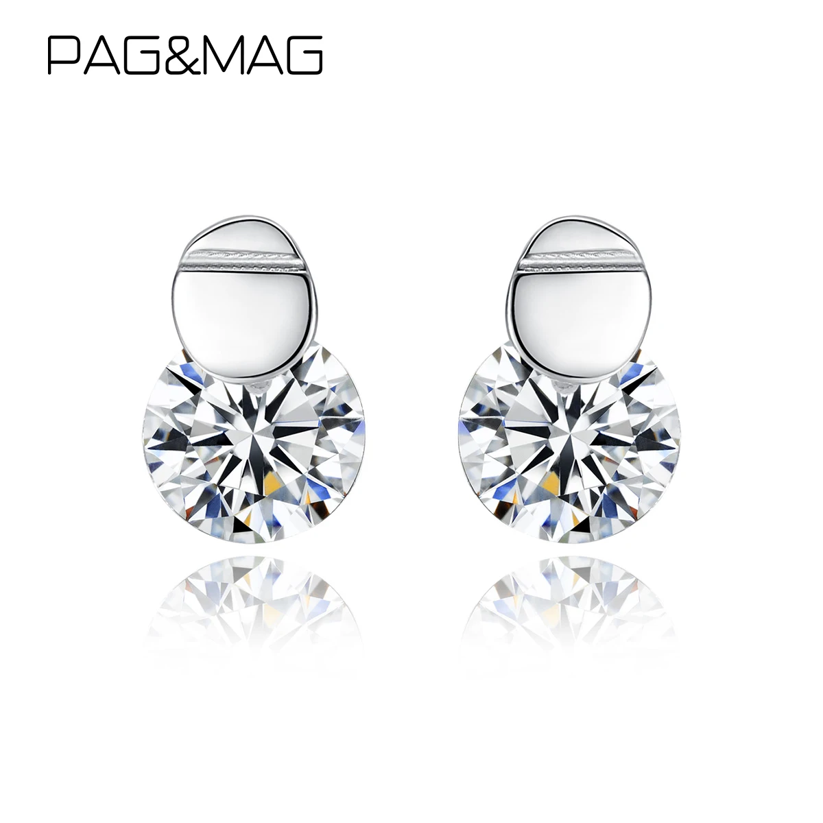 PAG&MAG 925 Sterling Silver Minimalism Round CZ Stud Earrings For Women Fashion Clear Stone Silver Earrings Fine Fashion Jewelry
PAG&MAG 925 Sterling Silver Minimalism Round CZ Stud Earrings For Women Fashion Clear Stone Silver Earrings Fine Fashion Jewelry