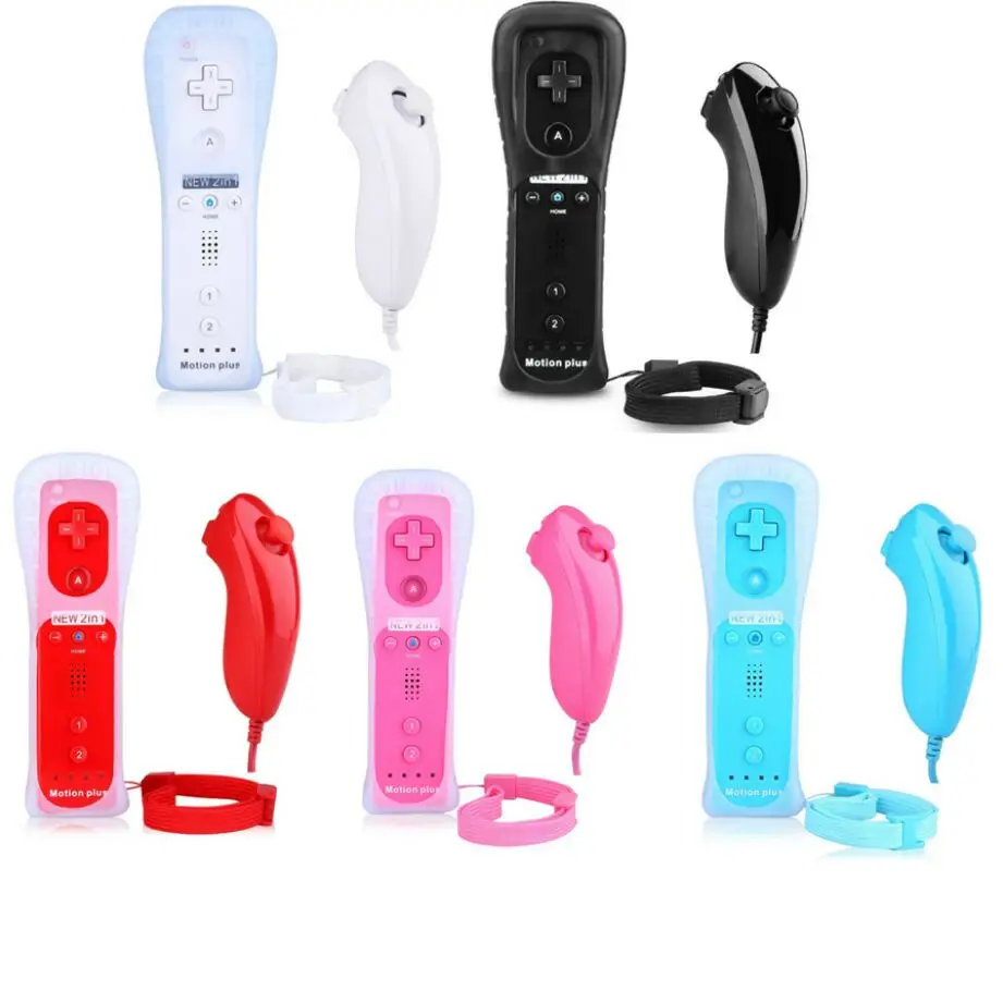2 in 1 Wireless GamePad Remote Controller built in Motion Plus + Nunchuck For Nintendo Wii Controller Joystick
2 in 1 Wireless GamePad Remote Controller built in Motion Plus + Nunchuck For Nintendo Wii Controller Joystick