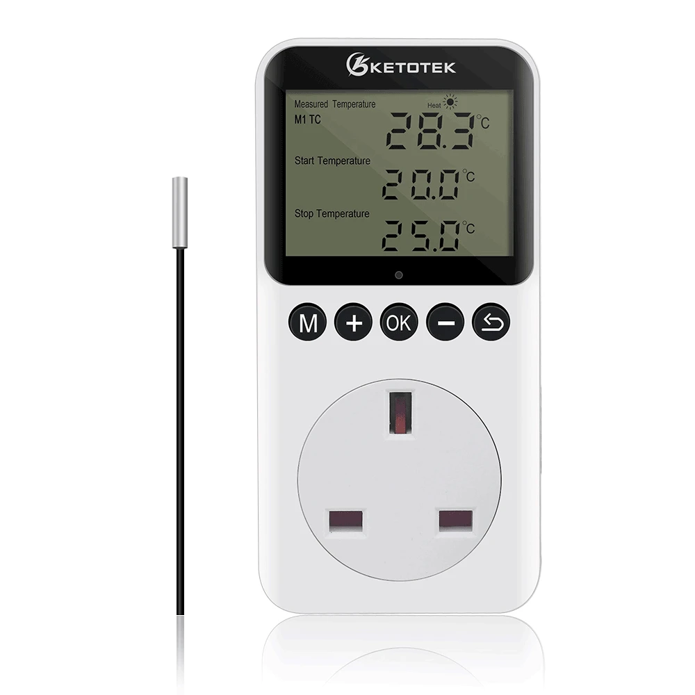 KT3200 Thermostat Plug Timer Socket Electronic Temperature Controller Regulator Timer Switch Outlets with 3M Sensor EU/FR/US/UK
KT3200 Thermostat Plug Timer Socket Electronic Temperature Controller Regulator Timer Switch Outlets with 3M Sensor EU/FR/US/UK