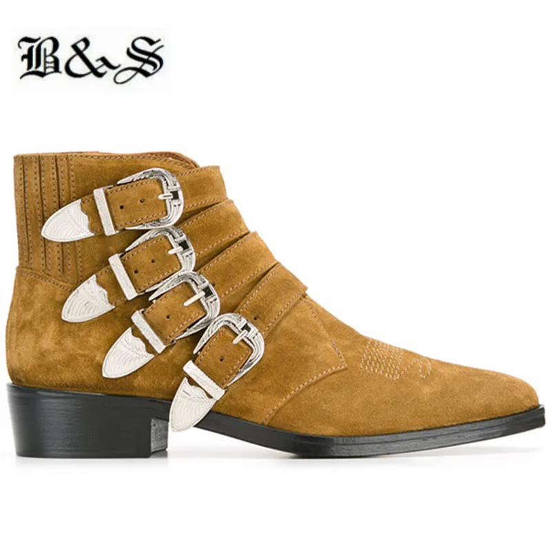 Black& Street 4 rivets buckle strap personalized genuine Leather Punk Rock Boots suede men Handmade customized Boots
Black& Street 4 rivets buckle strap personalized genuine Leather Punk Rock Boots suede men Handmade customized Boots