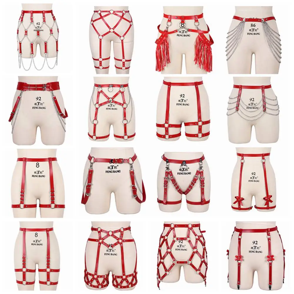 Leather Red Harness Garter Belt Erotic Stocking Suspender Strap Body Bondage Lingerie Women Leg Harness Belts Garter Belt Female
Leather Red Harness Garter Belt Erotic Stocking Suspender Strap Body Bondage Lingerie Women Leg Harness Belts Garter Belt Female