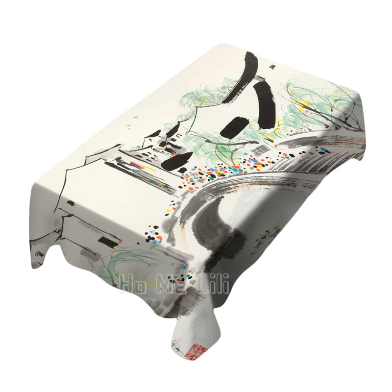 Jiangnan Ink Painting Design Rectangle Tablecloth Picnic Bbq Kitchen Dining Decoration
Jiangnan Ink Painting Design Rectangle Tablecloth Picnic Bbq Kitchen Dining Decoration