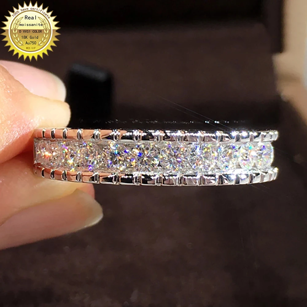 18K Au750 White Gold DVVS Moissanite Round Diamonds Elegant Wedding Party Engagement Anniversary Ring
18K Au750 White Gold DVVS Moissanite Round Diamonds Elegant Wedding Party Engagement Anniversary Ring