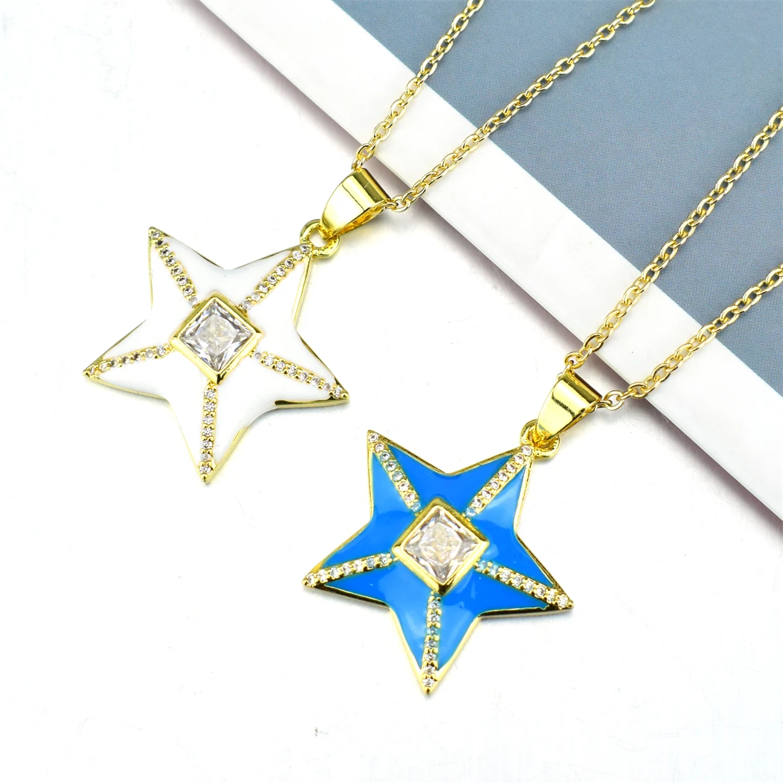 New Enamel Five-pointed Star Cz Star Pendant Necklace Colorful Enamel Dripping Oil Necklace Trendy Friendship Jewelry Gift
New Enamel Five-pointed Star Cz Star Pendant Necklace Colorful Enamel Dripping Oil Necklace Trendy Friendship Jewelry Gift