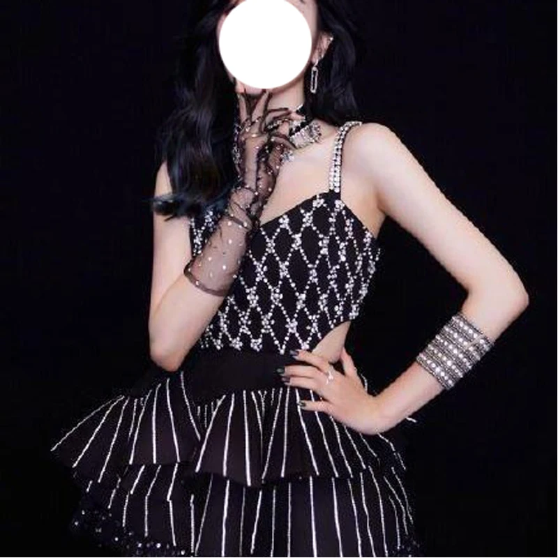 Women Group Performance Costumes Sexy Shiny Rhinestone Fluffy Short Dress Pole Clothing Jazz Dance Costumes Rave Clothes XS1296
Women Group Performance Costumes Sexy Shiny Rhinestone Fluffy Short Dress Pole Clothing Jazz Dance Costumes Rave Clothes XS1296