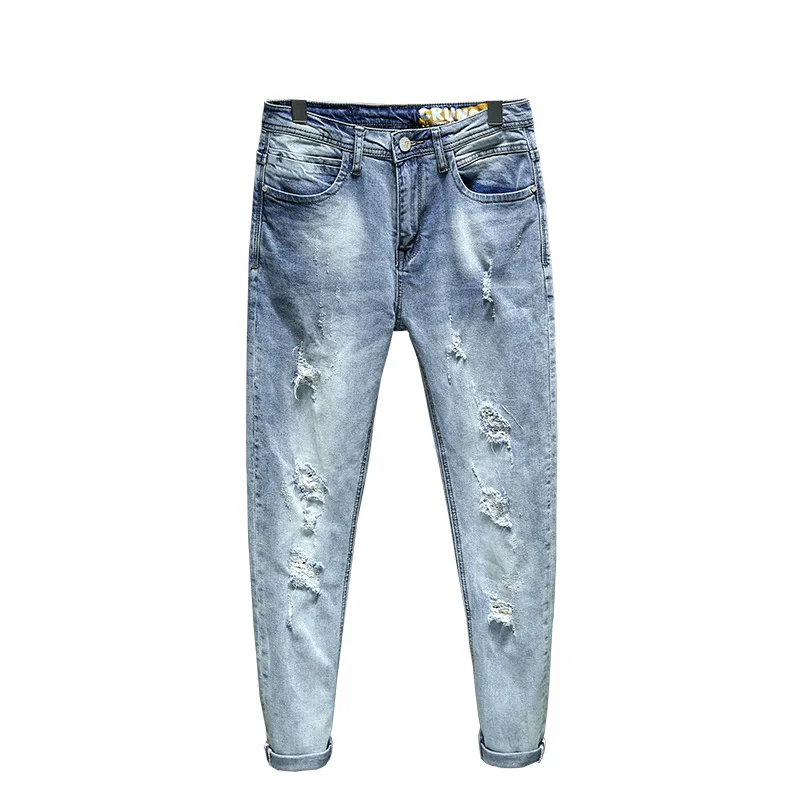 Men's Spring Autumn Fashion Soft Slim Hole New Korean Version Casual Jeans Male Elasticity Youthful Vitality Length Denim Pants
Men's Spring Autumn Fashion Soft Slim Hole New Korean Version Casual Jeans Male Elasticity Youthful Vitality Length Denim Pants