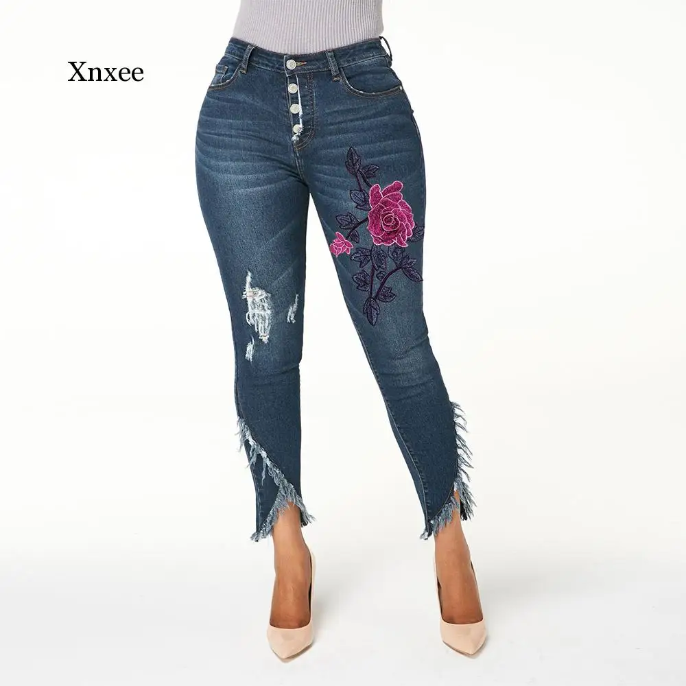Embroidery Jeans Woman Ripped High Waist Jeans Women Fashion Ladies Slim Denim Pants Irregular Female Pencil Trousers flower
Embroidery Jeans Woman Ripped High Waist Jeans Women Fashion Ladies Slim Denim Pants Irregular Female Pencil Trousers flower