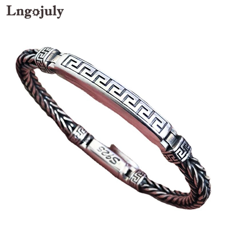 Vintage Men Bracelet Fine Jewelry 100% 925 Sterling Silver Bracelet For Men Punk Bangles Silver 925 Chain Bracelet Jewelry Gifts
Vintage Men Bracelet Fine Jewelry 100% 925 Sterling Silver Bracelet For Men Punk Bangles Silver 925 Chain Bracelet Jewelry Gifts