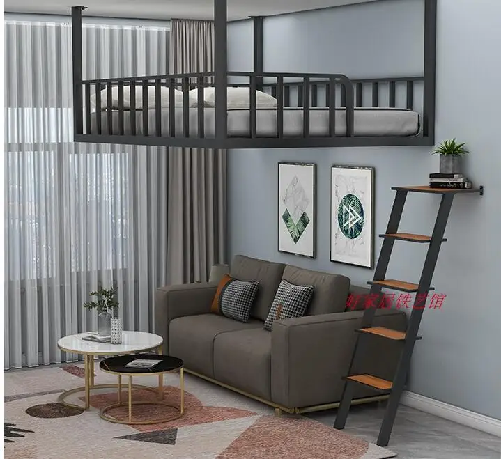Nordic creative province space double hammock iron overhead bed under the empty wall bed
Nordic creative province space double hammock iron overhead bed under the empty wall bed