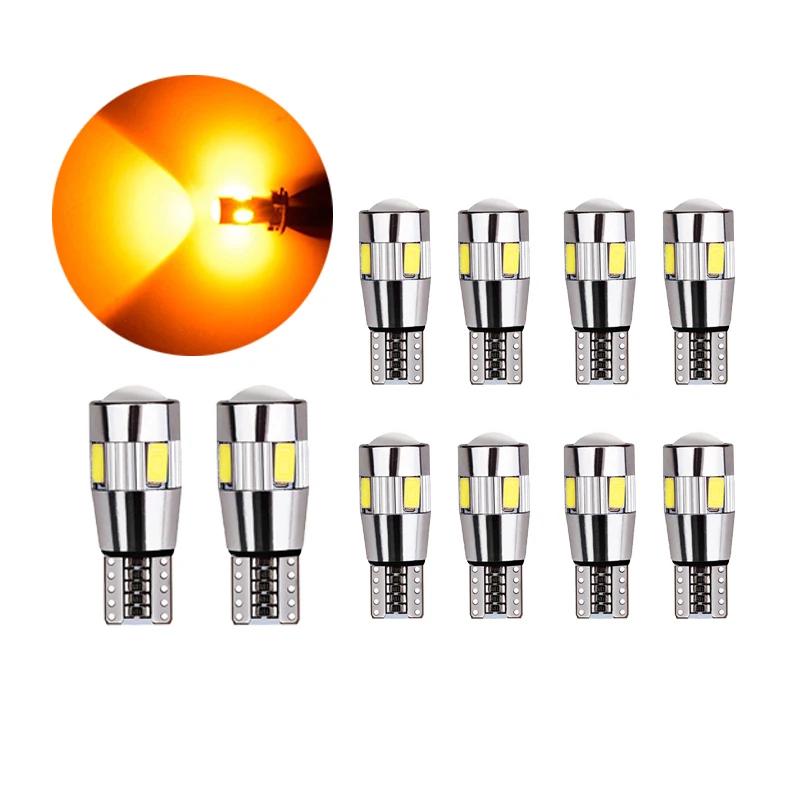 10 шт./лот янтарные автомобильные лампочки Canbus T10 W5W 5630 6SMD Led для авто номерной знак световая лампа габаритного фонаря 12V
10 шт./лот янтарные автомобильные лампочки Canbus T10 W5W 5630 6SMD Led для авто номерной знак световая лампа габаритного фонаря 12V