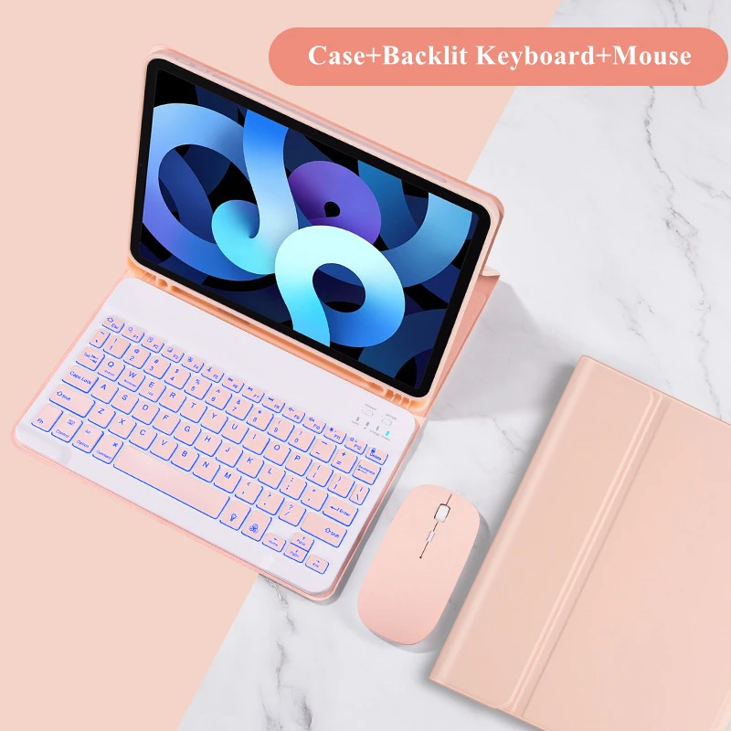 For iPad Air 4 Case with Pencil Holder Wireless Bluetooth RGB Backlit Keyboard Mouse for iPad Pro Air 2 7th 8th 9.7 Funda Cover
For iPad Air 4 Case with Pencil Holder Wireless Bluetooth RGB Backlit Keyboard Mouse for iPad Pro Air 2 7th 8th 9.7 Funda Cover