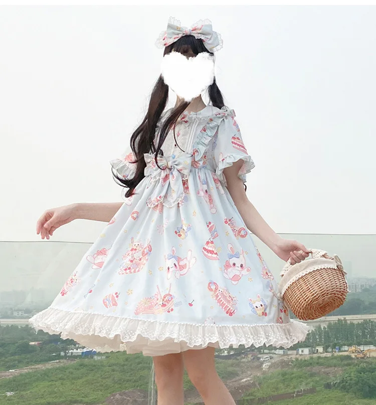 Japanese sweet lolita elegant dress vintage high waist cute printing victorian dress kawaii girl gothic lolita op loli cosplay
Japanese sweet lolita elegant dress vintage high waist cute printing victorian dress kawaii girl gothic lolita op loli cosplay