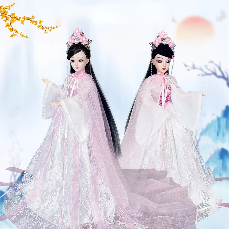 1/6 Scale 30cm Ancient Costume Long Hair Pink Fairy Dress Princess Barbi Hanfu Doll 12 or 20 Joints Body Model Girl Gift Toys
1/6 Scale 30cm Ancient Costume Long Hair Pink Fairy Dress Princess Barbi Hanfu Doll 12 or 20 Joints Body Model Girl Gift Toys