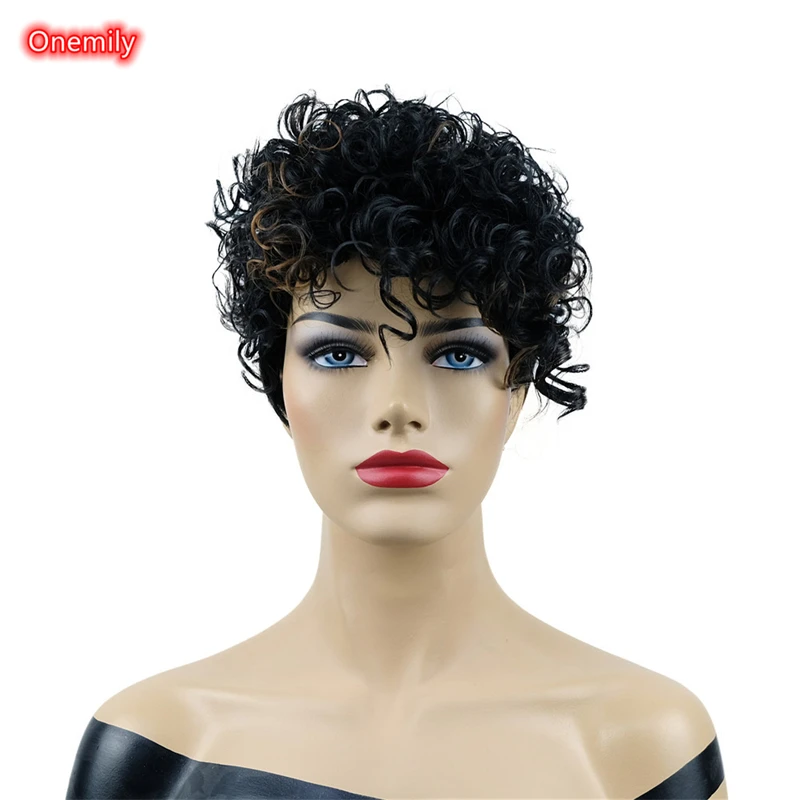 Onemily Black Short Curly Layered Natural Hair Heat Resistant Synthetic Fashion Daily Wigs for Black Women
Onemily Black Short Curly Layered Natural Hair Heat Resistant Synthetic Fashion Daily Wigs for Black Women