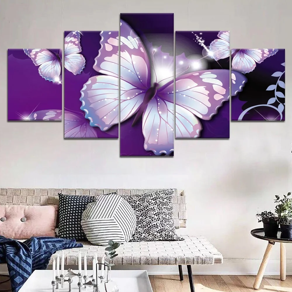 Paintings Canvas 5 Piece Art Purple Butterfly Animal Poster Modern Decorative Wall Art for Home Decorations Wall Decor
Paintings Canvas 5 Piece Art Purple Butterfly Animal Poster Modern Decorative Wall Art for Home Decorations Wall Decor