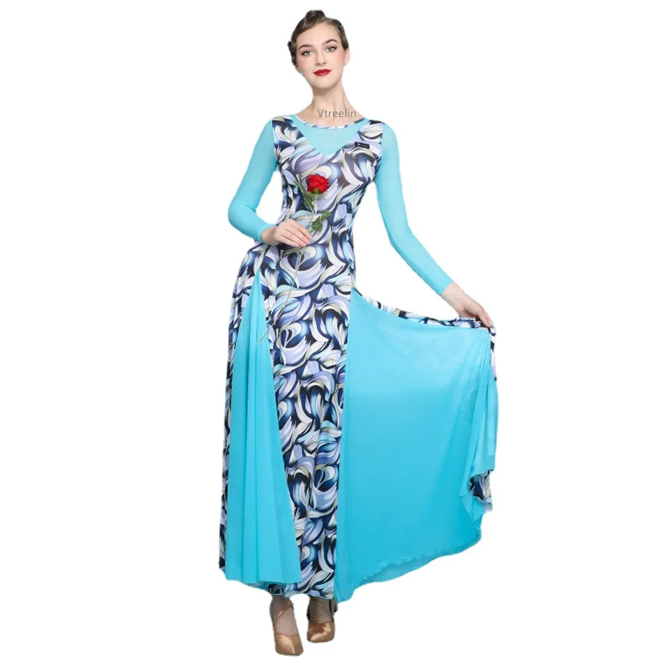 Exquisite Pattern Color Matching Ballroom Clothing Standard Dance Dress Ballroom Practice Wear Waltz Dress Tango Dance Costumes
Exquisite Pattern Color Matching Ballroom Clothing Standard Dance Dress Ballroom Practice Wear Waltz Dress Tango Dance Costumes