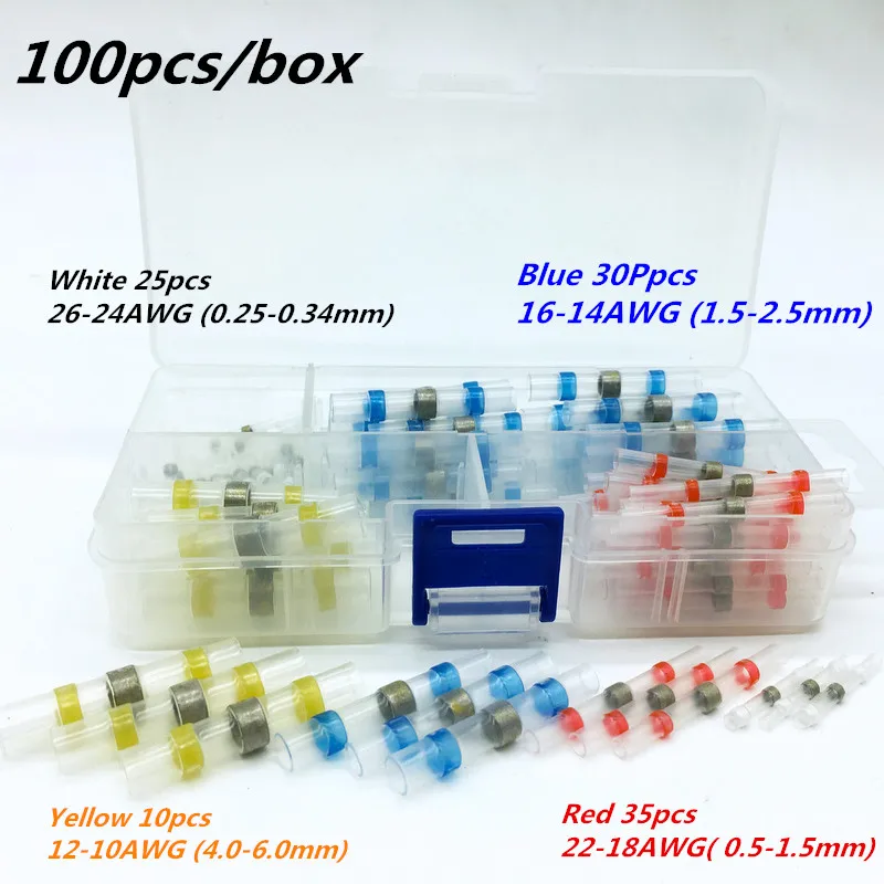 50Pcs Electrical Wire Connectors Insulated Solder Sleeve Tube Heat Shrink Sorder Terminals Waterproof Butt Connectors
50Pcs Electrical Wire Connectors Insulated Solder Sleeve Tube Heat Shrink Sorder Terminals Waterproof Butt Connectors