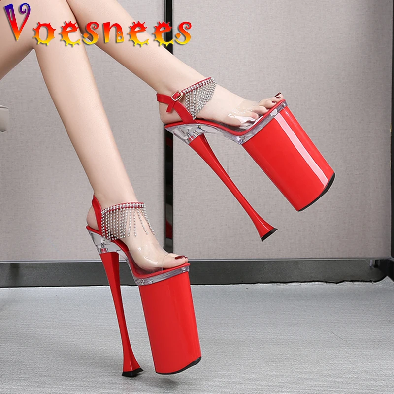 Women Shoes 2021 Sexy Super High Heels 26cm Buckles Open Toe Nightclub Fringe Party Shoe Fetish Platform Diamonds Modern Sandals
Women Shoes 2021 Sexy Super High Heels 26cm Buckles Open Toe Nightclub Fringe Party Shoe Fetish Platform Diamonds Modern Sandals