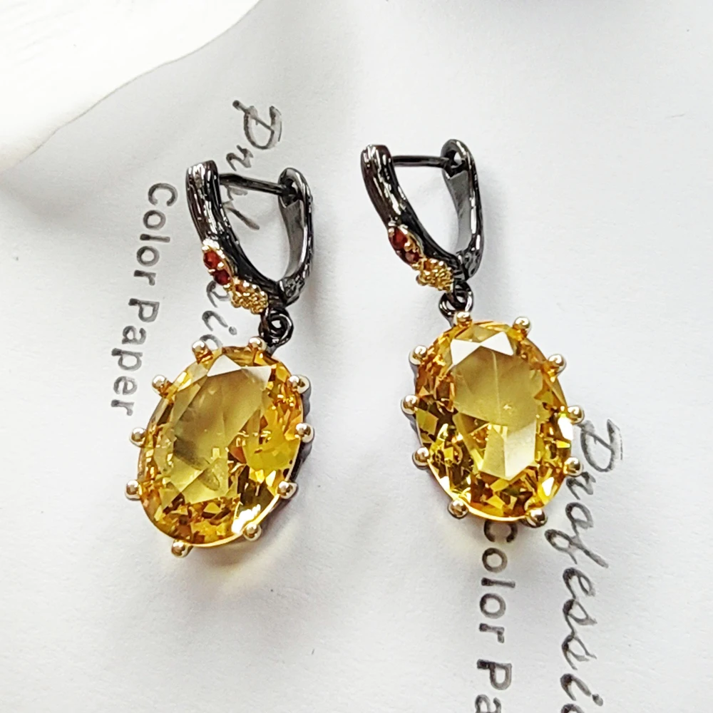 Christmas Gift Setting Big Golden Zirconia Drop Earrings Women's Party Jewellery 2 Tone Black Beautiful Jewelry
Christmas Gift Setting Big Golden Zirconia Drop Earrings Women's Party Jewellery 2 Tone Black Beautiful Jewelry